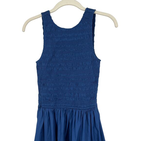 Madewell The Petite Melody Scoopback Smocked Midi Dress Blue PXS NWT Clean Girl - Picture 7 of 11